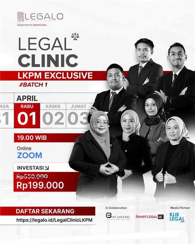 Flyer Legalo - Event - Legal CLinic - LKPM Exclusive Batch 1 - 2026